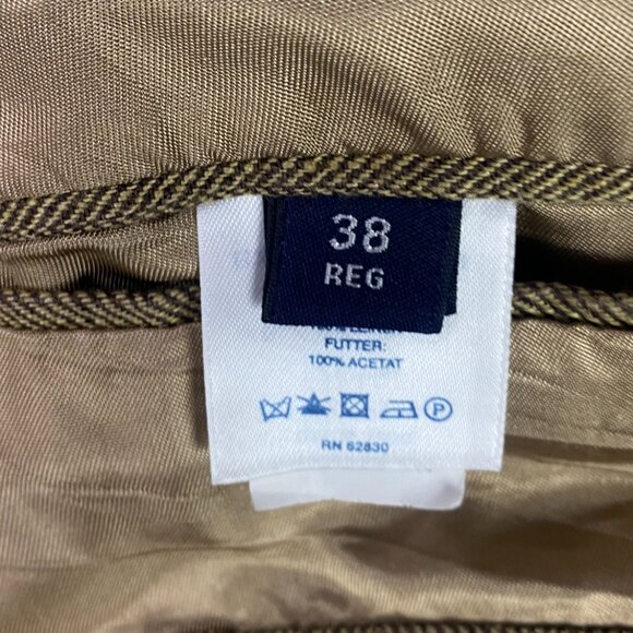 Lands End Baird McNutt Blazer Sport Coat Men's 38R Fits 36S Golden Brown Linen - Picture 7 of 15